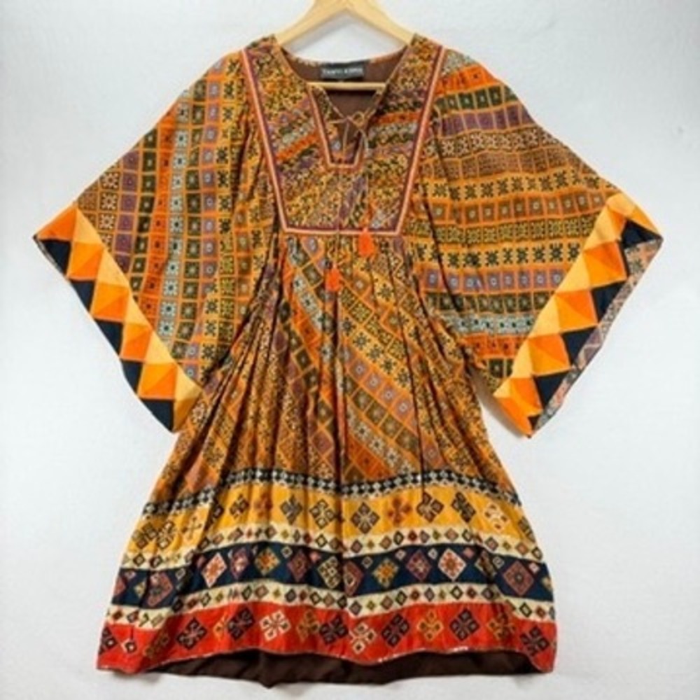 Anthropologie Tanvi Kedia Sumana Beaded Kimono Mini Dress S Boho